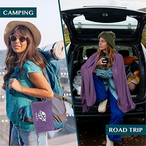 PAVILIA Soft Compact Travel Blanket and Pillow, Foldable Airplane Blanket in Bag, Lightweight Portable Flight Blanket Set with Luggage Strap, Camping Plane Car Home Office Gift Accessories, Purple — view 4