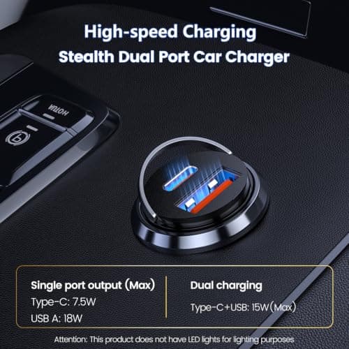 MOSWAG Car Charger, QC 3.0 Cigarette Lighter USB Charger 12V -2 Pack — view 2