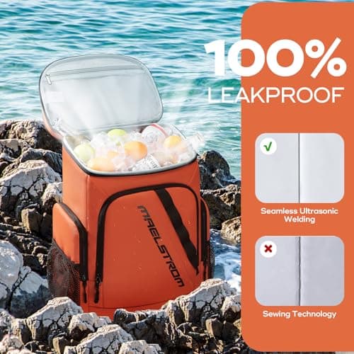 Maelstrom Insulated Cooler Backpack, 36 Can Soft Cooler Ice Chest Bag — view 6