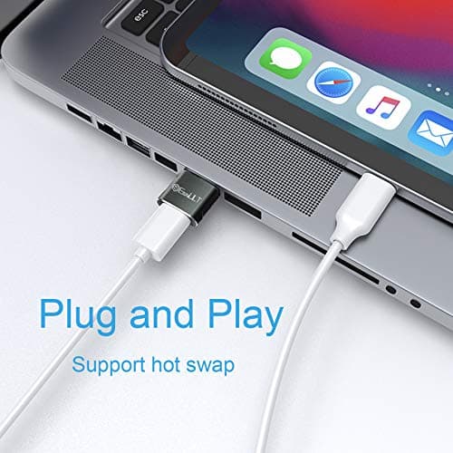 EasyULT USB C Female to USB Male Adapter 4 Pack, Type C Plug Power Converter, Type C to USB A Converter, for Phone 12 13 14 15 Pro Max, SE, Samsung S23 S22, and Other USB C Devices(Black) — view 5