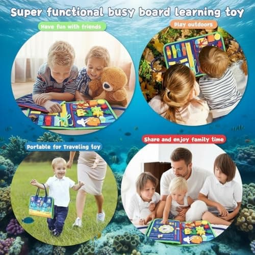 Boyfield Blue Busy Book 1+ Year Old Montessori Travel Toy for Kids (Blue) — view 6