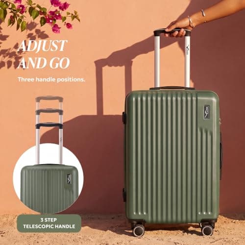 LUGG 24inch Vacay Suitcase ABS Luggage with TSA Indent Lock, Aluminium Trolley Handle, 360° Spinner Wheels, Water-Resistant & Durable Material - Airline Compatible (66.5 x 25.5 x 44cm) — view 5