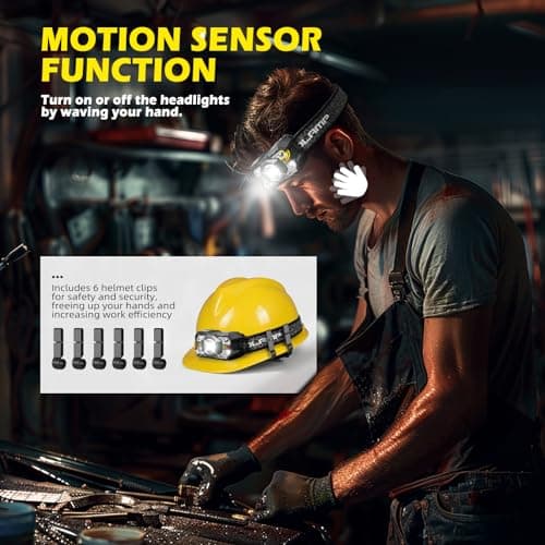 Hyted Head Torch Rechargeable, 2 Packs Super Bright 2000 Lumens LED Headlamp Headlight with Motion Sensor, 10 Light Modes, Waterproof Headtorch for Camping, Running,Cycling,Fishing — view 6