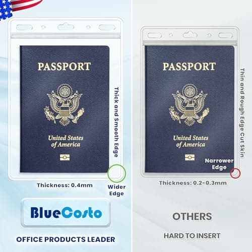 Vertical Passport & ID Badge Holders w/Zipper Seal - 4x6”, Clear, 10 PK — view 5