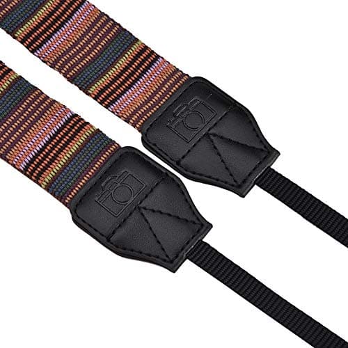 LIZEALUCKY Camera Strap Retro Cotton Canvas Woven Strap Universal Shoulder Neck Sling Belt with Harness Adapter Fits for ALL DSLR SLR Cameras (secondary color) — view 3