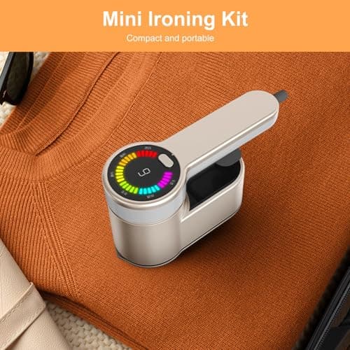 Clothes Steamer Portable Iron LCD Screen 2in1 Powerful Steam Clothing 120ML Wrinkles Remover for Garments,10S Fast Heat-up Iron,Compact Foldable,Light Mini Steam Iron for travel home (Cream yellow) — view 3