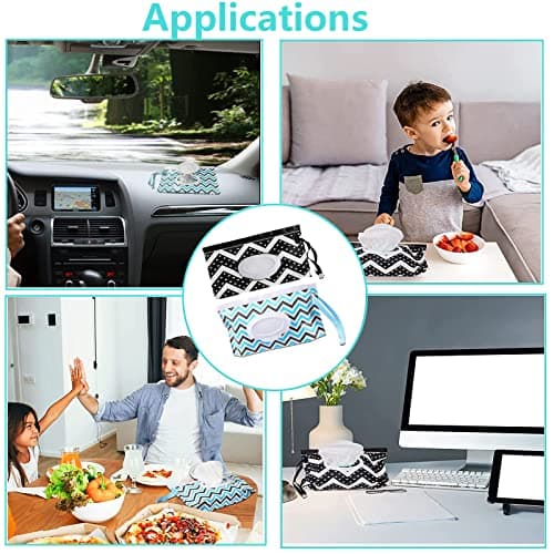 TravelWipe Dispensers - 2 Pcs Refillable Baby Wipe Bags, Portable Cases for Travel & Outdoors(Black/Blue) — view 6