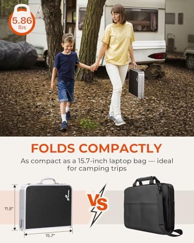 Sportneer Folding Camping Table 60×40cm, Height Adjustable Camp Table — view 6
