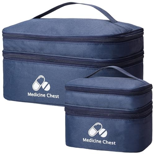 Meng Jiaran 2 Pack Blue Empty First Aid Kit Bags