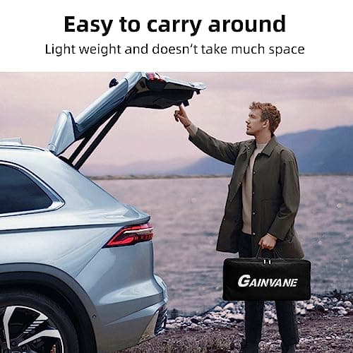 100 Projector Screen with Stand Foldable Portable Movie Screen 100”（16：9）, HD 4K Double Sided Projection Screen with Carry Bag Indoor Outdoor Video Screen for Home Theater — view 2
