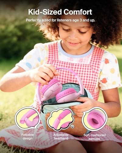Belkin SoundForm Mini 2 On-Ear Wireless Headphones for Kids - Pink — view 5