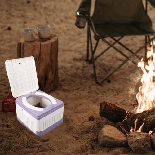 Didiseaon Portable Folding Toilet Seat for Camping, Purple Pp and Pvc — view 5