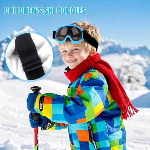 Yooyan Kids Ski Goggles Anti Fog Snowboard Goggles Ski Goggles 3-14 Years Boys Girls Snow Goggles UV Protection Fog Ski Goggles for Skiing Motorcycling Cycling Skating — view 3