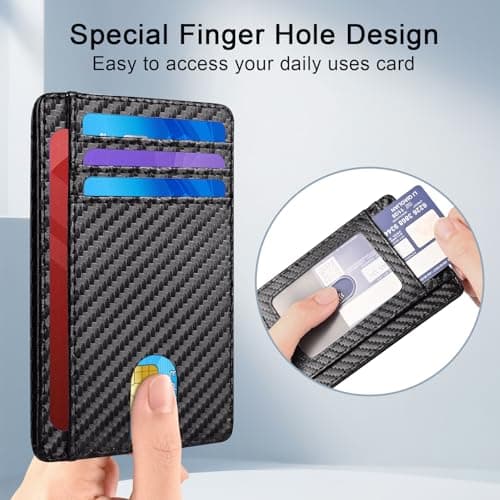 Meliya Slim RFID Blocking Wallet for Men, Front Pocket Minimalist Leather Credit Card Holder Wallet for Women, Holds up to 7 Cards and Bank Notes, Ideal for Travel — view 6