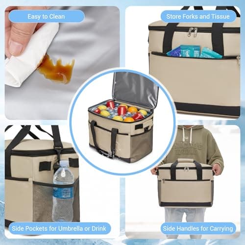 Kono Cool Bag Collapsible Soft Cool Box Insulated Large Lunch Bag — view 5