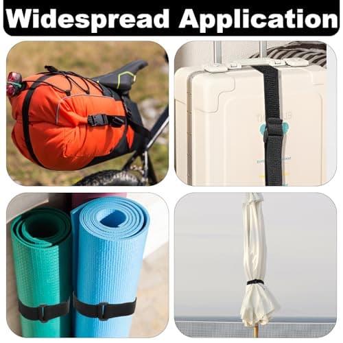 2 Pcs Adjustable Elastic Cinch Straps Securing Straps for Parasol with Hook and Loop Heavy Duty Windproof Tie Downs with Quick-Release Buckles for Garden Umbrellas Camping Gear Yoga Mats Outdoor — view 4