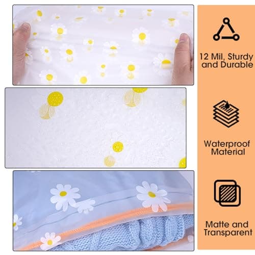 21 Pcs Travel Shoe Bags for Packing, Clear Drawstring Travel Bags Daisy — view 2