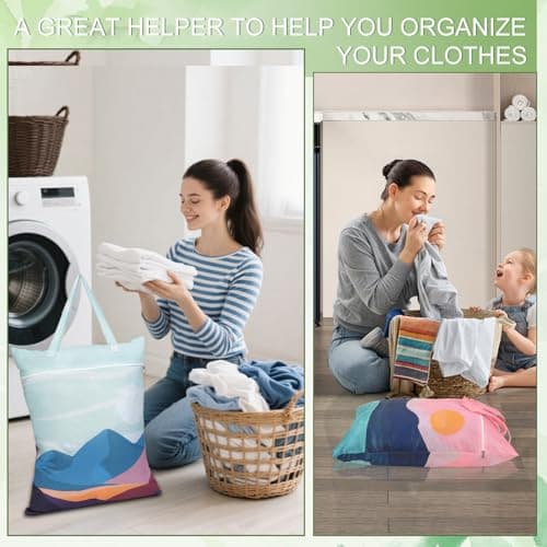 HOTUT Travel Laundry Bag,2pcs Waterproof Bathing Suit Workout Bag,Dirty Clothes Bags with Zipper for Home,Travel,Holiday,Camping,Caravan,Dormitory — view 4