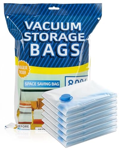 Acual Vacuum Storage Bags, 6 Pack Large Space Saver Bags 80 x 60cm