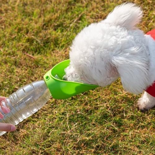 Dog Water Dispenser Pet Water Bottle Dogs for On the Go Silicone Drinking Attachment for Conventional Water Bottles Portable Dog Drinking Bottle for Daily Walking Travel Camping (Green) — view 4