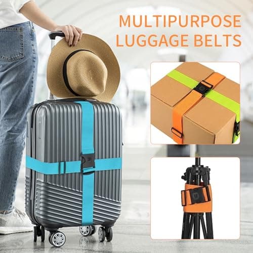 BILIONE 4 Pcs Luggage Straps for Suitcases Strap Lockable Suitcase Belts — view 5
