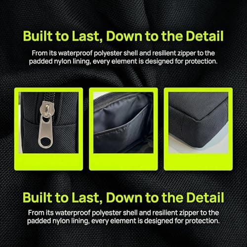 Waterproof Canvas Mini Travel Makeup Carrying Case Wash Bags Cosmetic Bag Portable Electronics Accessories Organizer Wash Gym Shaving Bag, Black — view 6
