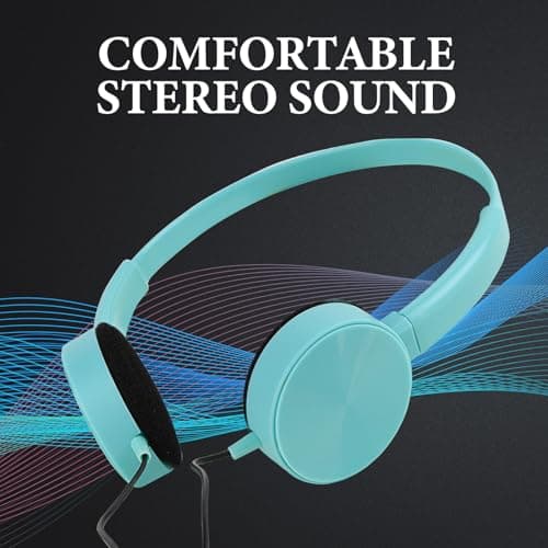 GEEKRIA 12 Pack Wired Classroom Headphones, Adjustable On-Ear Headsets for Students, School, Library, Computer Lab & Testing Centers, Bulk Pack (Circle Earcups) — view 5