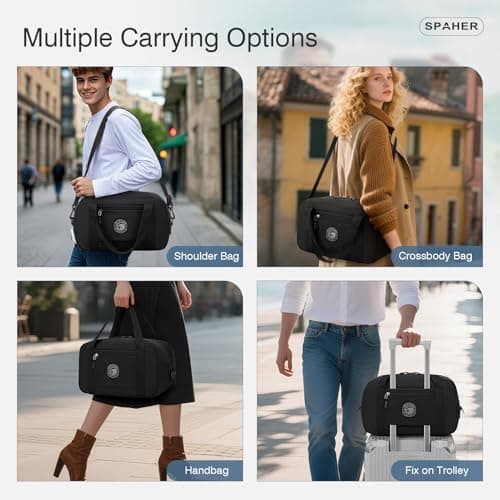 SPAHER Small Cabin Bag 35x20x20 for Ryanair Travel Duffle Bag with Wet Pocket Carry-on Hand Luggage Lightweight Airport Holdall Tote Overnight Weekend Suitcase Bag Waterproof Handbag Women Men — view 2