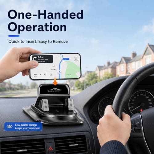 Car Phone Mount for Dashboard, 360 Degree Rotation Phone Holder for Cars — view 6