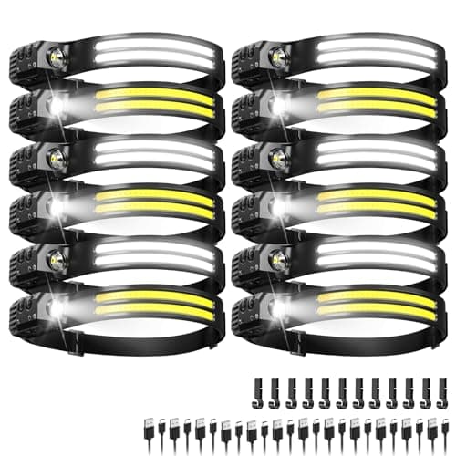 CCDobbs Rechargeable Headlamp 12 Pack
