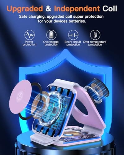 ZUMSEY 3 in 1 Foldable Travel Wireless Charger for iPhone/Apple Watch/AirPods, Apple Wireless Charging Station for iPhone 16/15/14/13/12, iWatch Charger for iWatch 10/9/Ultra 2/8/7/6/SE/5/AirPod — view 4