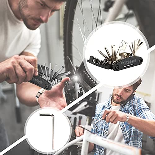 Waterproof Saddle Bag with Bike Repair Tool Kits – Bicycle Storage Bag，Multi Tool Puncture Repair Kits Includes Tyre Spoons, Glueless Tyre Pads and Bicycle Valve Adapter(Saddle Bag with Multi Tools) — view 5