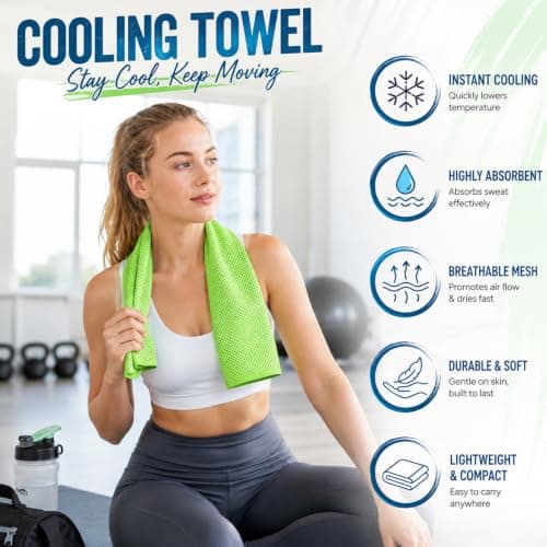 3-Pack Cold Towels for Gym and Sports, 30x80cm Ice Towel Set, Cooling towels for hot weather, neck cooling wrap with carabiner bags. Gray, Sky Blue, Green — view 3