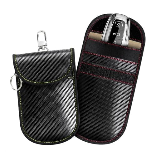 2 Pcs Signal Blocking Pouch, Key Signal Blocking Case, Carbon Fiber Design for Car Key Protection Blocks Signals to Prevent Theft Durable, and Compact for Daily Use Perfect for Car Safety