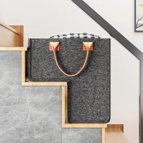 Foldable Felt Stair Basket, L Shaped Basket Organizer, 1-Pack
