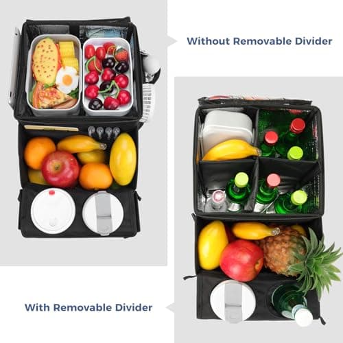 INFANZIA Car Seat Organizer, Backseat Van Organizer with Cup Holders for Car Front Passenger and Back Seat, Carseat Storages with Cooler Compartment for Kids and Adults for Toy, Snacks (Black) — view 5