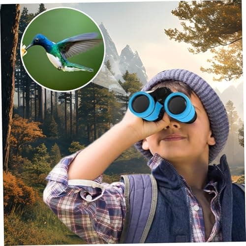 AZIDWERYQ Kids Binoculars 4X 30mm Clear View Toddler Binoculars Mini Telescope with Rope for Watching Camping Outdoor Toddler — view 2