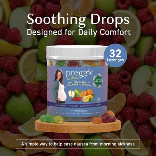 Preggie Pop Drops Pregnancy Nausea Relief Morning Sickness Relief with Essential Oils for Pregnant Women - Natural Flavor Variety Pack, 32 Count — view 2