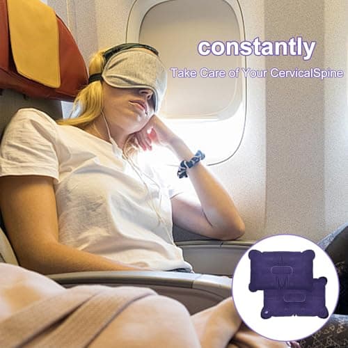 LICQIC 3 PCS Inflatable Pillows, Blow Up Cushion, Air Pillow for Camping,Travel, Sunbathing, Neck Lumbar Support (Gray & Dark Purple & Rose Red) — view 5