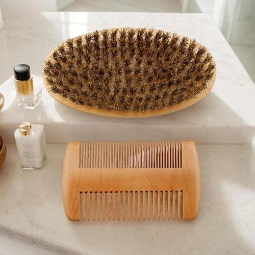 Beard Comb And Brush Set Groom Shave Care Clean Debris Accessories — view 3