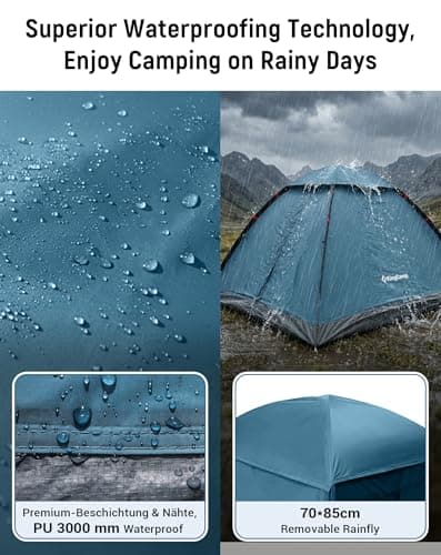 KingCamp 2-3 Man Camping Tent Waterproof 3000mm,Lightweight Dome Tent,Blue — view 3