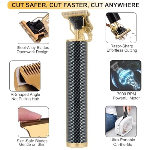 Professional Cordless Hair Clipper and Beard Trimmer for Men - Rechargeable T-Blade Electric Shaver for Hair Cutting, Detailing & Styling - Ideal Men's Gifts — view 6