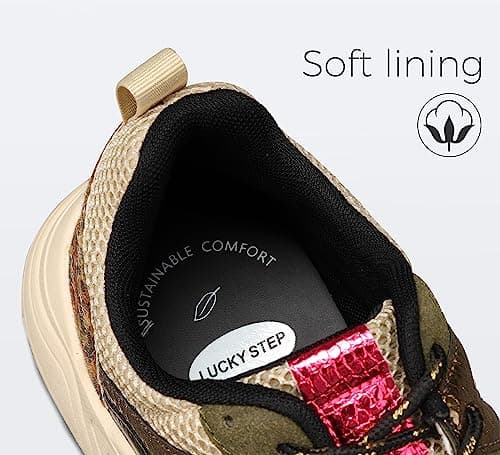 LUCKY STEP Women's Chunky Platform Trainers, New Khaki/Beige,10US-41-8UK — view 5