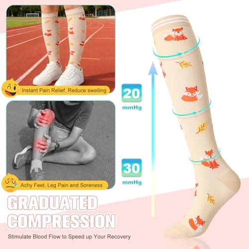 Zuimei 6 Pairs 20-30 mmhg Compression Socks for Women Men — view 2