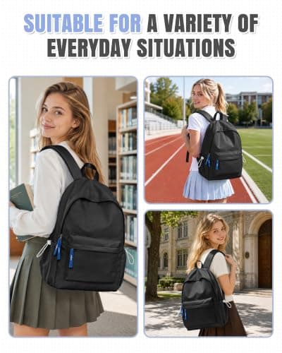 WISEPACK School Bags for Girls Backpack-Black — view 5