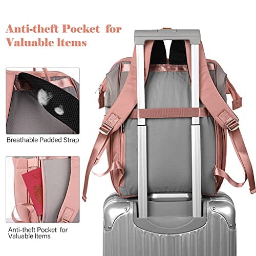RJEU Backpack, School Backpack for Uni Leisure Job, Beautiful and Sophisticated Daypack with Laptop Compartment & Anti Theft Pocket, Waterproof Backpack Gifts for Mum Girl For Birthday, Hy58-pink — view 6
