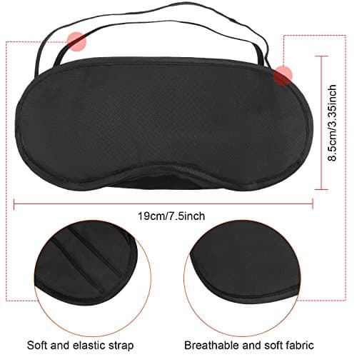 20 Pack Blindfold Eye Mask for Sleep Game Travel with Nose Pad (Black) — view 3