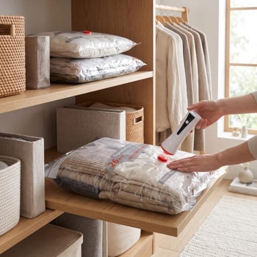 Fabater 12 Pack Vacuum Bags for Travel with Rechargeable Cordless Electric Pump, Carry-on Packing Bags for Luggage and Suitcase, Space Saver for Clothes and Clothing — view 4