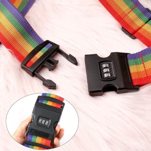THP DEALS Twin Pack Heavy Duty Luggage Strap for Suitcases with Password Lock Clip - Adjustable Travel Belt — view 3