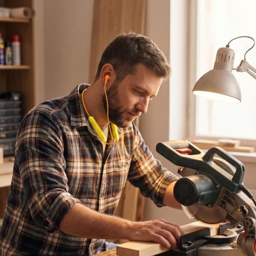 LICAEVEY Bluetooth Earplug Headphones, 29dB Noise Reduction, IPX5 (Yellow) — view 5
